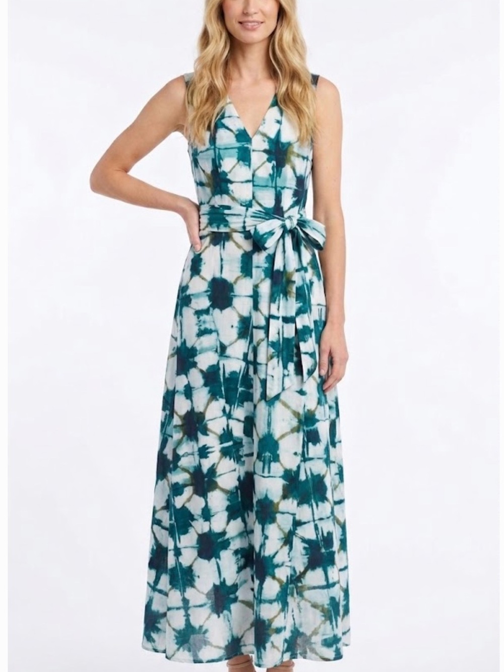 Banana Republic Voile Wrap Dress Maxi Size 0. Would Fit Sz 2-4. Green Tie Dye